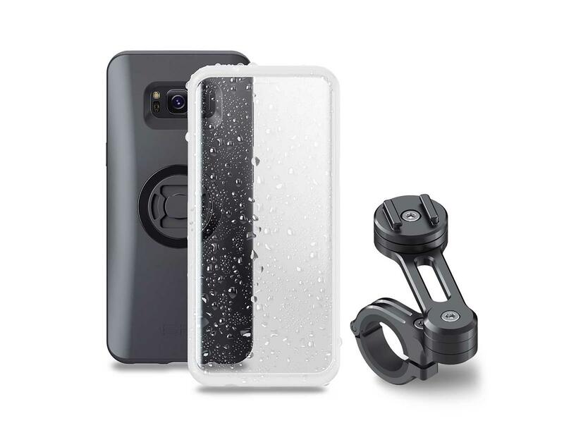 Pack complet SP-CONNECT Moto Bundle fixé sur guidon Samsung S10