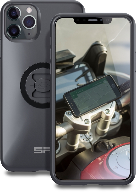 Pack complet SP-CONNECT Moto Bundle fixé sur guidon iPhone 11 Pro Max