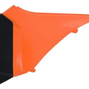 Cache boîte à air gauche RACETECH orange/noir KTM