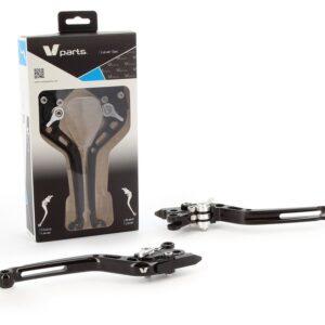 Leviers V PARTS standard 175mm taillé masse noir/visserie alu avec adaptateurs par paire Yamaha