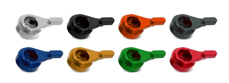 Leviers V PARTS standard 175mm taillé masse noir/visserie alu avec adaptateurs par paire Ducati