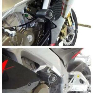 Tampons de protection R&G RACING Aero noir Aprilia RSV4 R/RR/RF/Factory