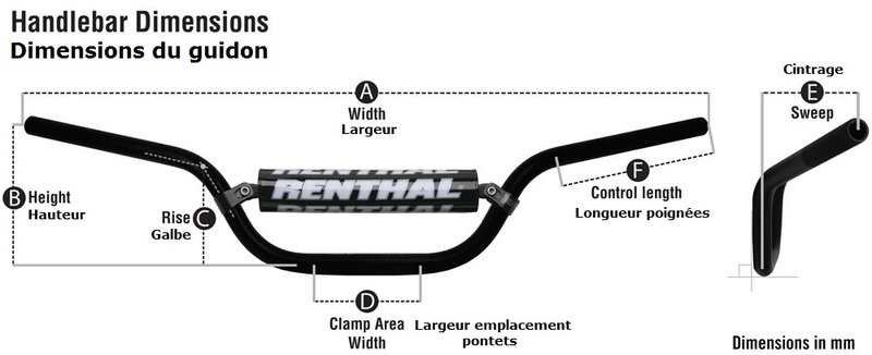 Guidon RENTHAL Mini MX 7/8" 823 KTM 65SX