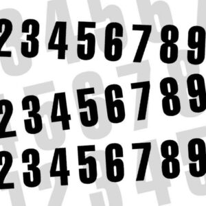 Numéro de course 9 BLACKBIRD 7x5,5cm noir jeu de 3
