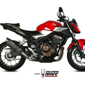 Silencieux MIVV Suono Steel Black/casquette carbone Honda CB500F