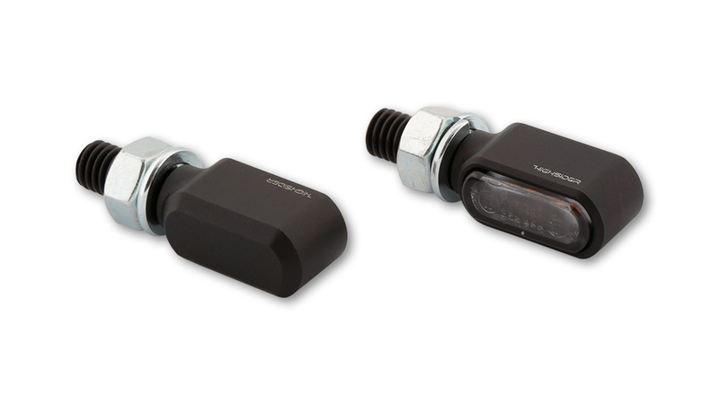 Clignotants LED HIGHSIDER pro - Little Bronx - noir/fumé - usiné CNC - homologué E - la paire
