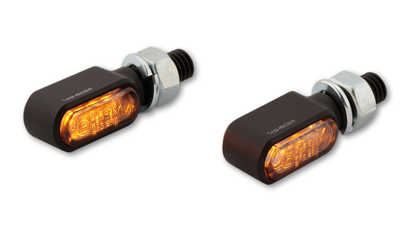 Clignotants LED HIGHSIDER pro - Little Bronx - noir/fumé - usiné CNC - homologué E - la paire