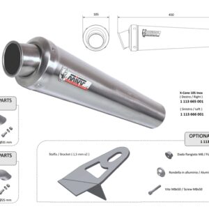 Silencieux universel MIVV X-Cone 105 - côté droit