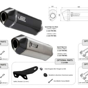 Silencieux universel MIVV Speed Edge - côté gauche