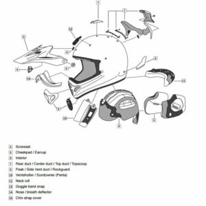Coiffe ARAI Penta Pro 7mm taille S casque off road