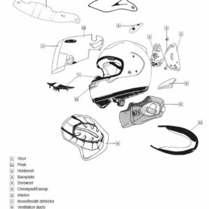 Coiffe CHASER-X ARAI casque intégral 10mm