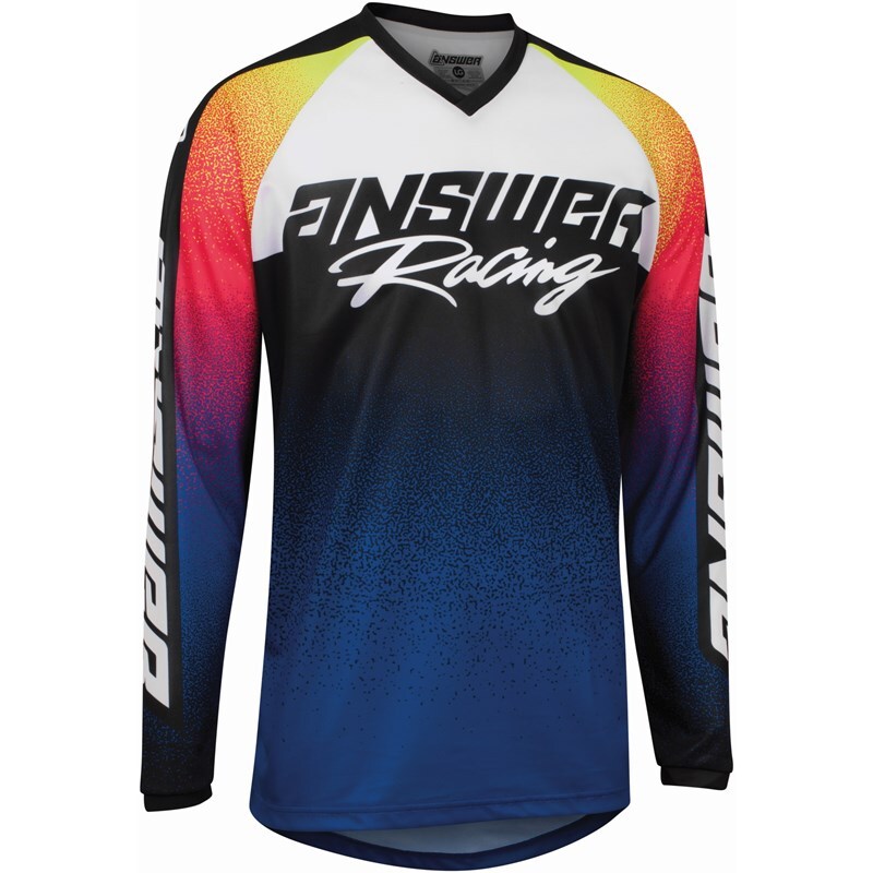 Maillot ANSWER A22 Syncron Prism bleu/rose taille M