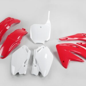 Kit plastique UFO couleur origine rouge/blanc Honda CR85R/RB
