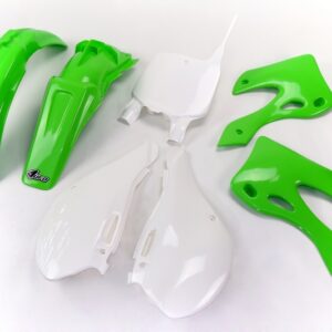 Kit plastique UFO couleur origine vert/blanc Kawasaki KX125/250