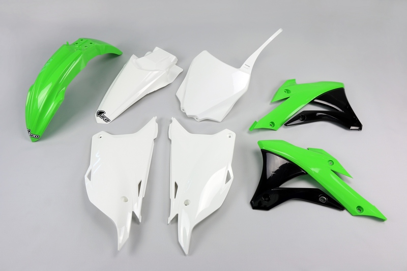 Kit plastique UFO couleur origine (2014) vert/blanc/noir Kawasaki KX85