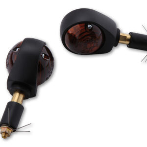 Clignotant de guidon HIGHSIDER smart Ochsenauge homologué - verre fumé - la paire