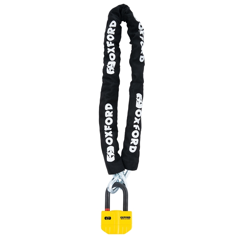 Antivol chaîne OXFORD Boss Alarm 14mm + chaîne 12mm x 1,2m - homologué Sold Secure Gold / FG SBSC