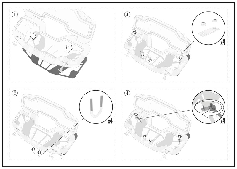 Coffre avant TESSERACT - CFMOTO CForce 400/450 - support métal