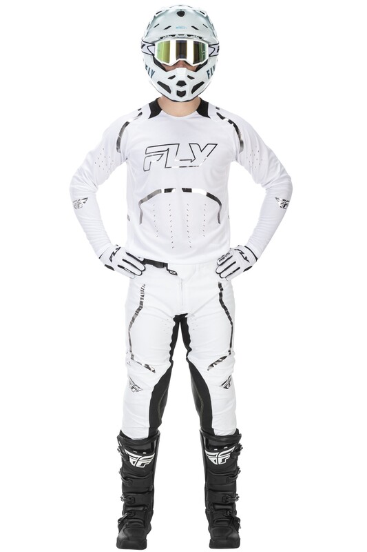 Pantalon FLY RACING Evolution DST Flash L.E. - blanc/argent