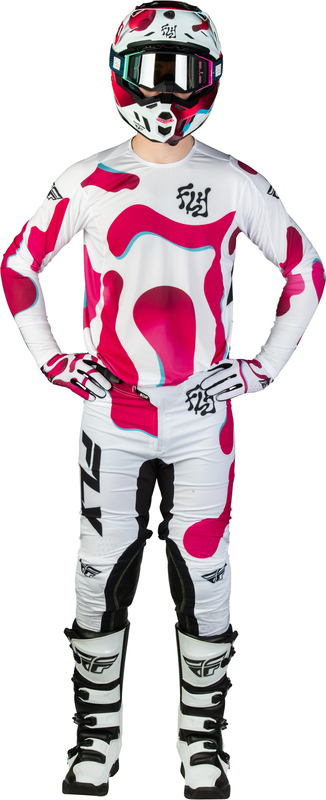 Pantalon FLY RACING Lite Vibe - blanc/rose/bleu