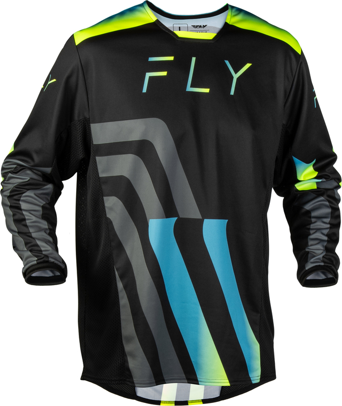 Maillot FLY RACING Kinetic Volt - noir/gris/Teal/jaune