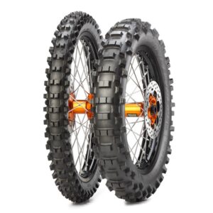 Pneu METZELER MCE 6 DAYS EXTREME (F) Super Soft 90/100-21 M/C 57M MST TT Bande JAUNE FLUO